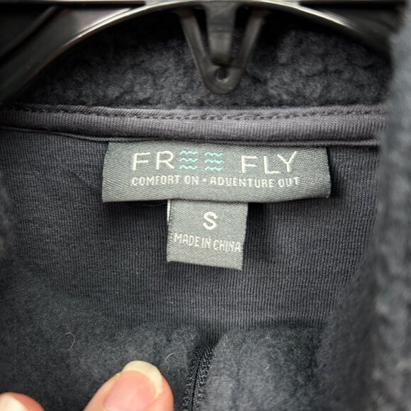 Free Fly Half Zip Sherpa Fleece Sweatshirt Jacket Women's Size Small Gray - Picture 3 of 9